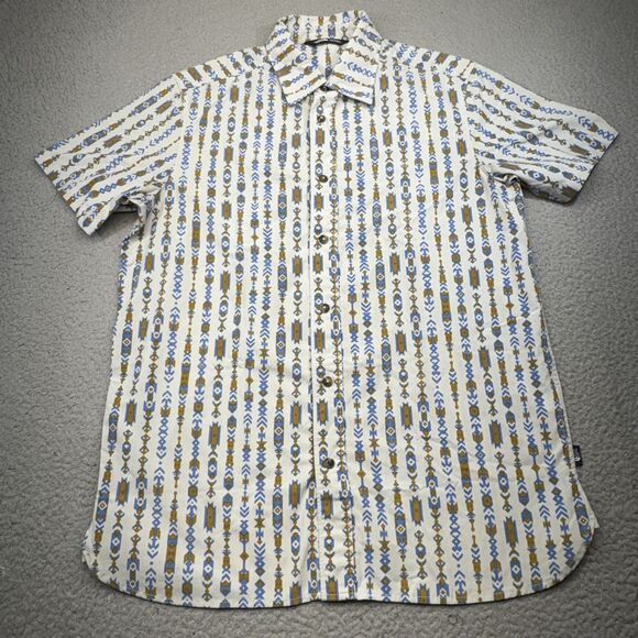 North Face Shirt Mens Large Button Up Geometric Aztec Print Casual Outdoor Top - Picture 1 of 11